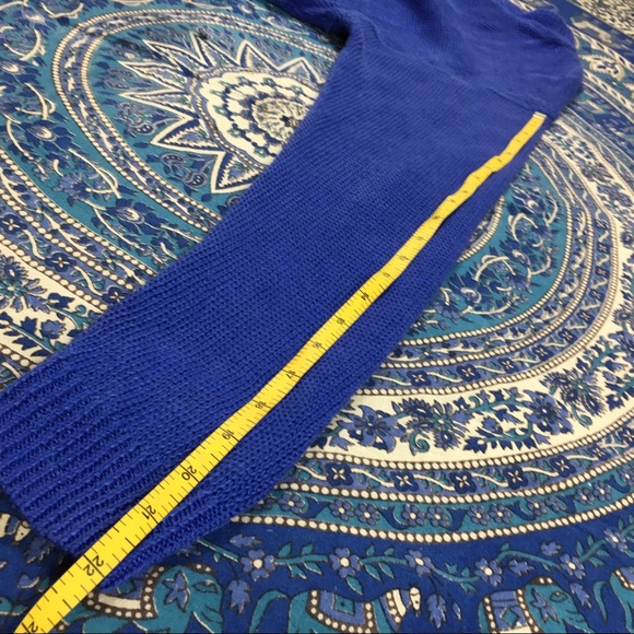 J. Crew sweater linen slouchy royal blue V neck - Picture 5 of 8